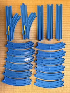 プラレール 青色レールセット（直線・曲線・分岐）