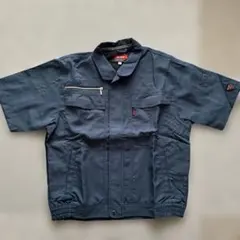 半袖ワークシャツ 作業服　ネイビー Mサイズのサムネイル