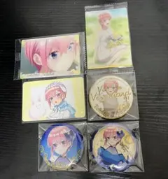 五等分の花嫁 一花 缶バッジ3点 カード3点