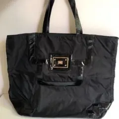 アニヤハインドマーチ　トートバッグ　ナイロン　レザー　黒