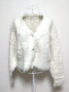 未使用タグ付き⭐︎カール起毛カーディガン⭐︎アイボリー⭐︎F