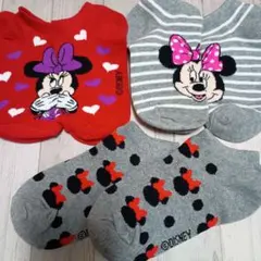 ミニーマウス キッズ靴下 3足セット