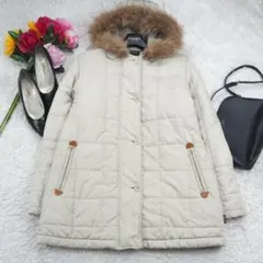 G9922*AIGLE エーグル☆ファー☆中綿☆コート☆ジャケット☆グレー☆S