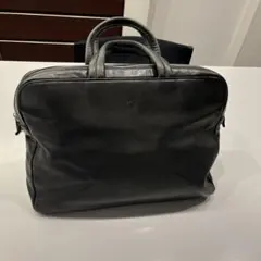 アニエス・ベー　ブラック本革ビジネスバッグ