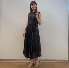 【鷲見玲奈さん着用】Aimer Acret クロシェ風レースパーティードレス