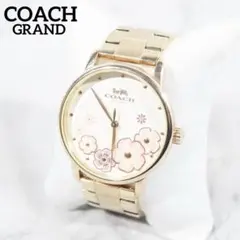美品 COACH コーチ グランド フラワー 花柄 レディース 新品電池