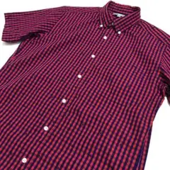 ブランド古着！中国製 UNIQLO チェック×スター柄 コットン 半袖シャツ