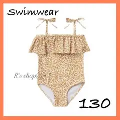 水着　子供　130 ベビー　キッズ ワンピース　花柄　イエロー スイムウェア