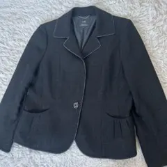 美品　23区　ジャケット　ツイード　シルク混　ラメ　黒　大きいサイズ　46