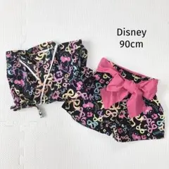 ディズニー 甚平セットアップ　90cm 総柄 夏祭り ミニーちゃん