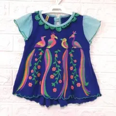 BACK ALLEY カラフル鳥刺繍Aラインチュニックカットソーのサムネイル