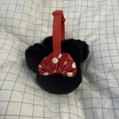 ミニーマウス風ファー耳付きヘアバンド