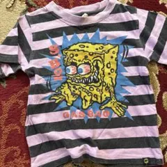GASBAG ボーダー Tシャツ スポンジボブ風プリントのサムネイル