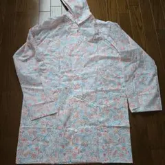 花柄フード付きレインコート