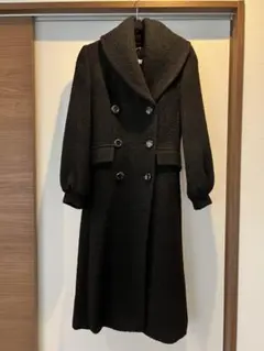 Max Mara 黒 ウールコート ダブルブレスト