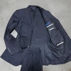 美品　ポールスミス　スーツセットアップ　ネイビー　ストライプ　Zegna L