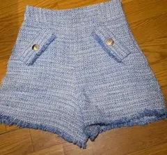 週末セール【zara】ショートパンツ ツイード ハイウエスト