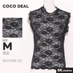 美品 COCO DEAL トップス タンクトップ　花柄　レース　ハイネック