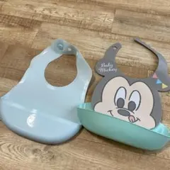 2点　お食事エプロン　ミッキーマウス　旭化成　ベビー　スマートビブ