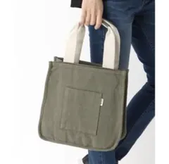 CRB シーアールビー　2WAYリバーシブルトートバッグ　カーキキャンバストート