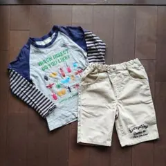 【120cm 上下2枚組】 名札ポイント付 Tシャツ&ハーフパンツ