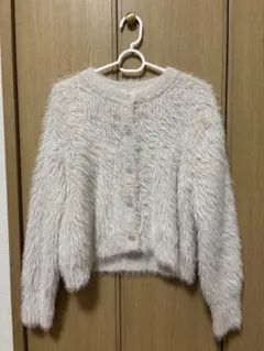 GU シャギーニットカーディガン グレージュ