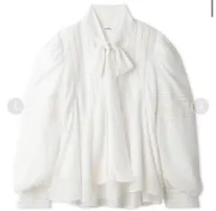 ZARA リボン付きシアーシャツ(グリッター) XSサイズ アイボリー - メルカリ