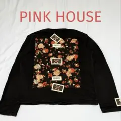 PINK HOUSE 長袖カーディガン チェリー ジャム瓶ワッペン ブラックのサムネイル