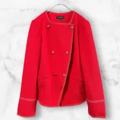 TALBOTS 美品 赤 ジャケット アウター 襟なし L相当