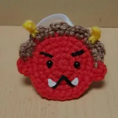 節分　赤鬼のミニお面　ハンドメイド