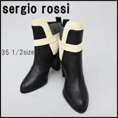 ■ □ 44941★年 セルジオロッシ ショートブーツ レザー ブラック