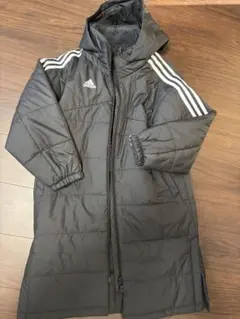 adidas ブラック ベンチコート フード付き /140cm