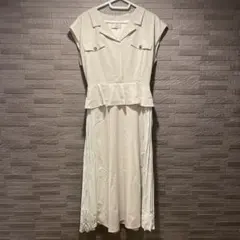 Noela ノースリーブ シャツワンピース ライトグレー