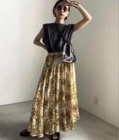 アメリビンテージ 花柄スカート イエローのサムネイル