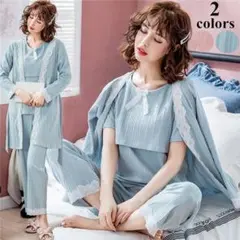 マタニティーパジャマ3点セット授乳服レディース 春夏秋長袖綿100% 授乳口付き