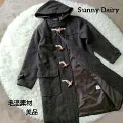 ダッフルコート トグルボタン 毛混素材 フード ロング アウター 美品