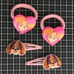 【4点セット】パウパトロール スカイ 女の子 ヘアゴム ヘアピン