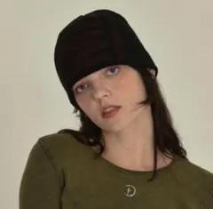 MIDNIGHT MOVE ミッドビーニー　韓国　Y2K ロゴ入りビーニー