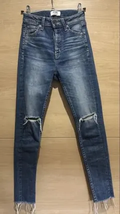 GYDA スキニーデニム インディゴ ダメージ加工