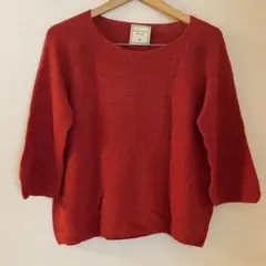 HUMAN WOMAN 赤 五分袖ニット
