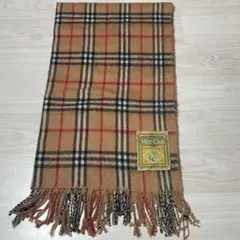 Mix Club チェック柄 マフラー カシミヤ アクリル フリンジ付き