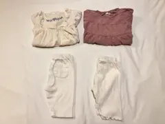 女の子 80cm トップス2点＋パンツ2点 セット まとめ売り ベビー服