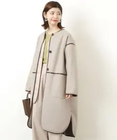 【simplicite】インナーダウン付パイピングコート