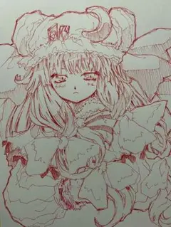 手描きイラスト東方Projectパチュリーです