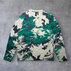 【美品】 adidas 総柄ロンT XS アート柄 ロゴ刺繍　アーカイブ　y2kのサムネイル