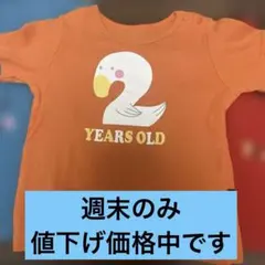Anna Nicola 2歳記念 アヒル柄 Tシャツ(オレンジ)