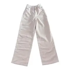 アイボリー コーデュロイ ワイドパンツ