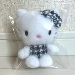 サンリオ　ハローキティ　キティ　千鳥格子　ブラック　ボールチェーンマスコット
