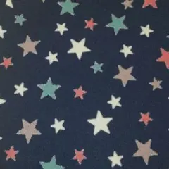 星柄プリント綿生地 ネイビー 約110cm×100cm