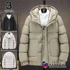 中綿ジャケットメンズ ビジネスコート ダウンジャケット キルティング フード付き